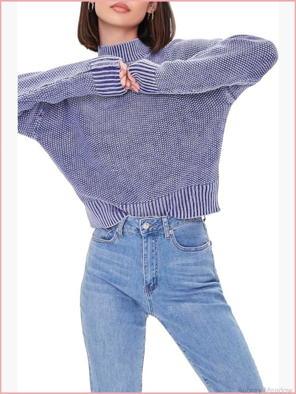 Mineral Wash Mock Neck Cardigan Sweater Button Down Long Sleeve